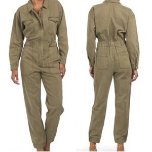 Young Fabulous & Broke Long Sleeve Jumpsuit in Pine Green Size S